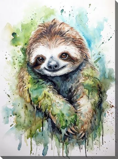 Картина маслом Ленивец №12