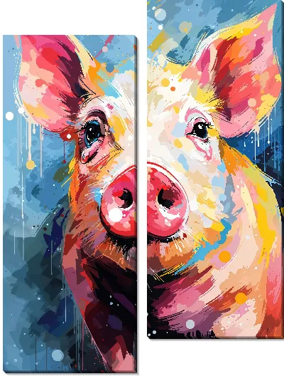 Модульная картина Поросёнок №10