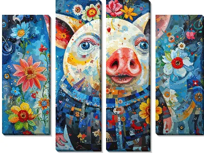 Модульная картина Поросёнок №13