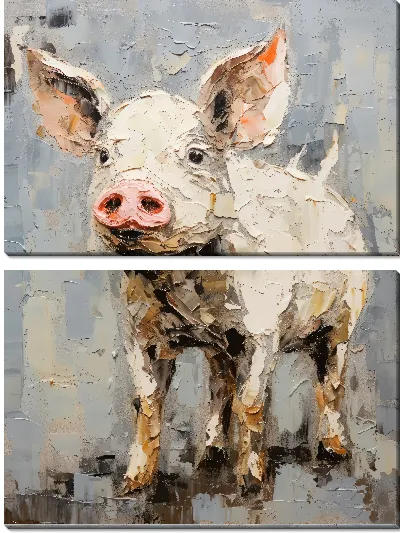 Модульная картина Поросёнок №14