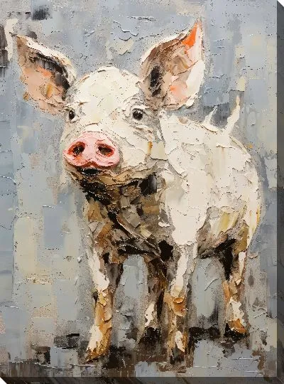 Картина маслом Поросёнок №14