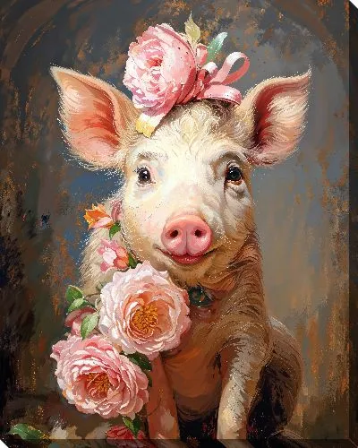 Картина маслом Поросёнок №15