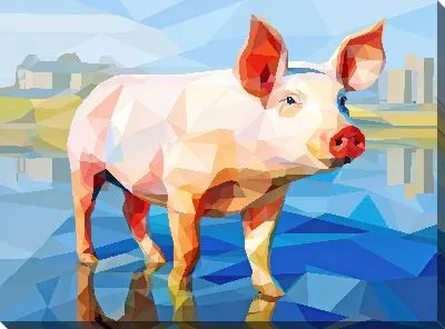 Картина маслом Поросёнок №17
