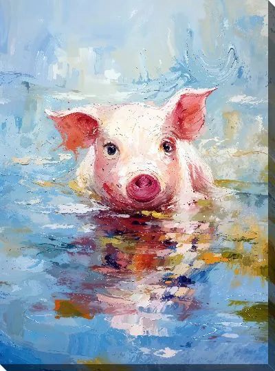 Картина маслом Поросёнок №21