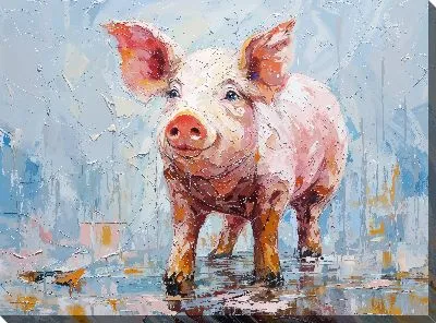Картина маслом Поросёнок №22