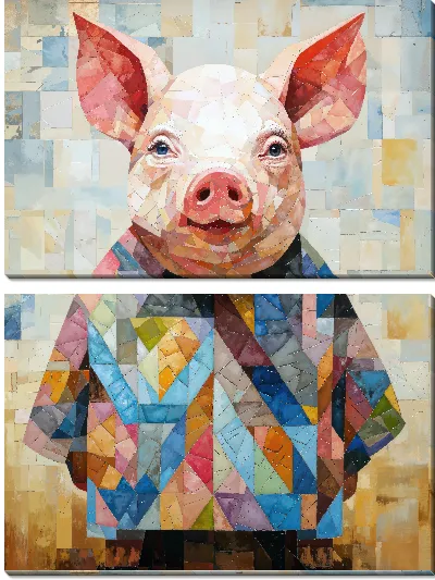 Модульная картина Поросёнок №24