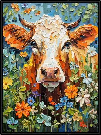Картина Корова в стиле арт №14