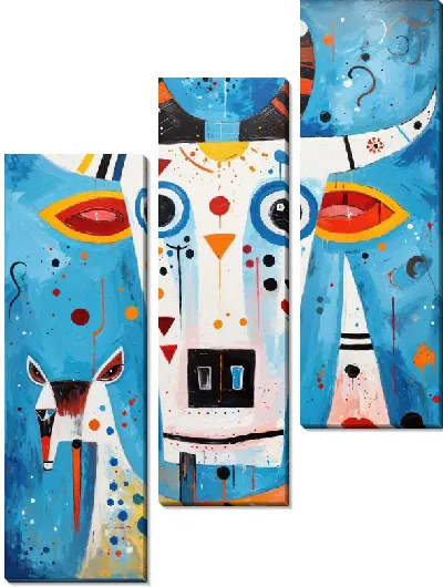 Модульная картина Корова в стиле арт №29