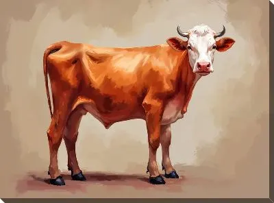 Картина маслом Корова в стиле арт №30