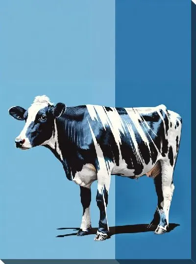 Картина маслом Корова в стиле арт №32
