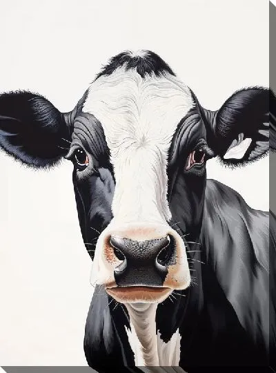 Картина маслом Корова в стиле арт №33