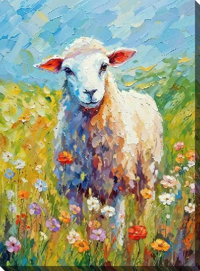 Картина маслом Овечка №37