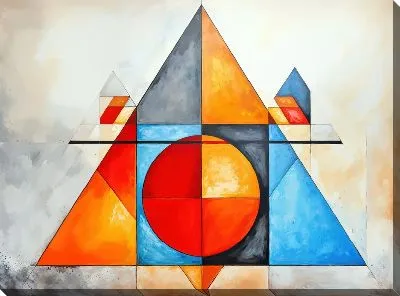 Картина маслом Треугольники в стиле арт №10