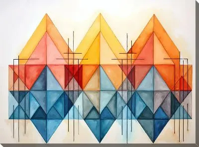 Картина маслом Треугольники в стиле арт №11