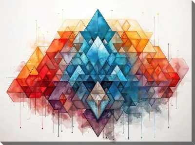 Картина маслом Треугольники в стиле арт №13