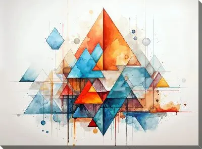 Картина маслом Треугольники в стиле арт №14