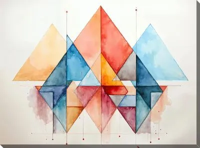Картина маслом Треугольники в стиле арт №15