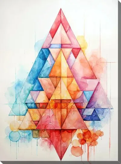 Картина маслом Треугольники в стиле арт №16
