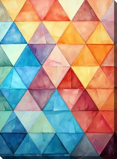 Картина маслом Треугольники в стиле арт №19