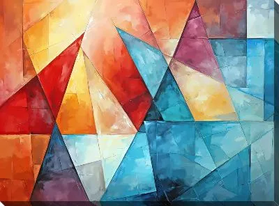 Картина маслом Треугольники в стиле арт №21