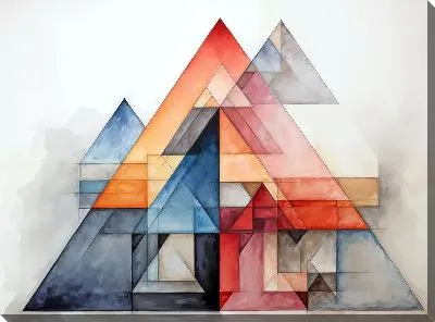 Картина маслом Треугольники в стиле арт №27