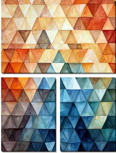Модульная картина Треугольники в стиле арт №28