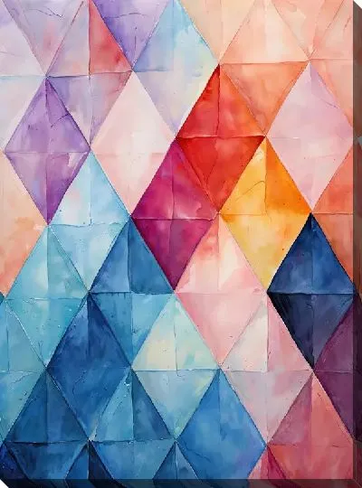 Картина маслом Треугольники в стиле арт №29
