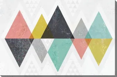 Картина маслом Геометрические треугольники №4