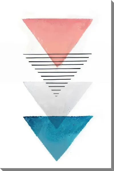 Картина маслом Геометрические треугольники №5