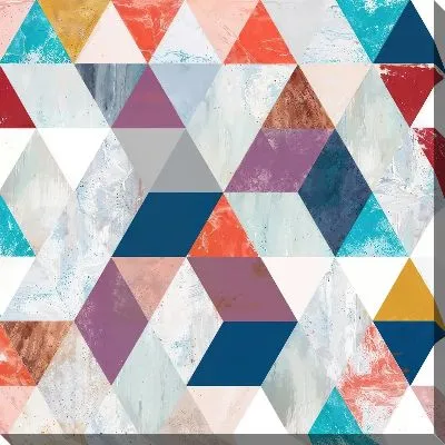 Картина маслом Геометрические треугольники №13