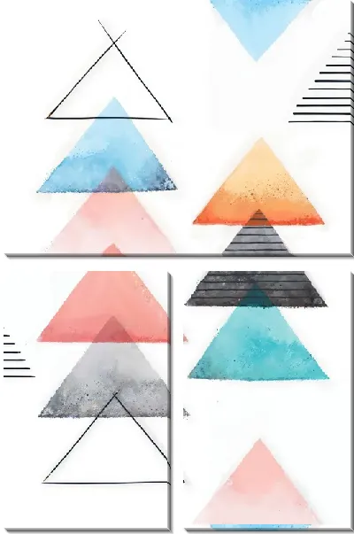 Модульная картина Геометрические треугольники №22
