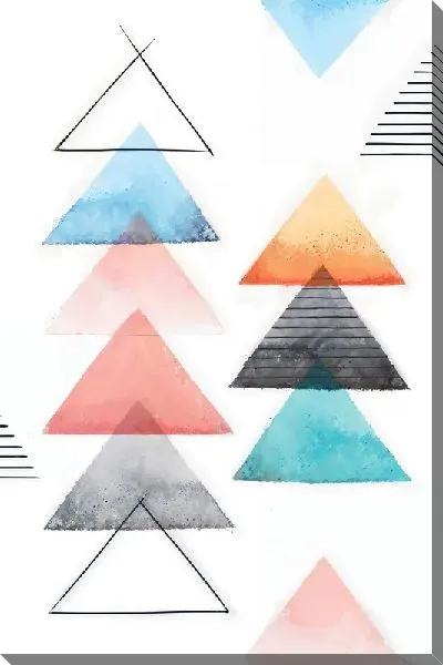 Картина маслом Геометрические треугольники №22