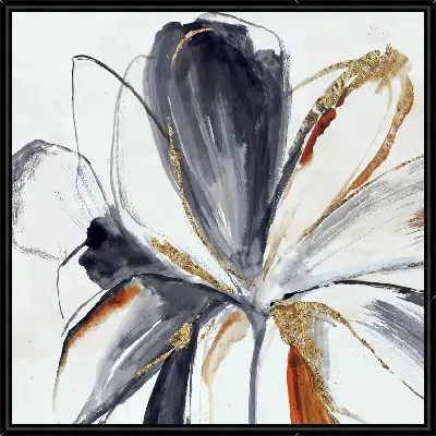 Картина Макро цветка с золотыми включениями