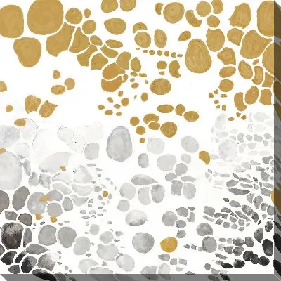 Картина маслом Композиция с бело-серыми и золотыми фигурами
