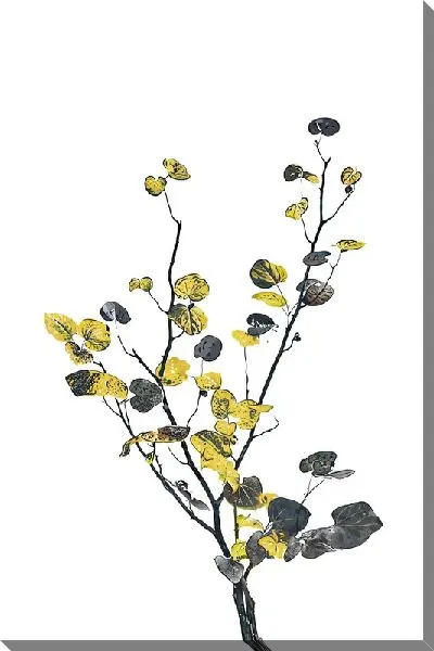 Картина маслом Ветка с золотыми листьями