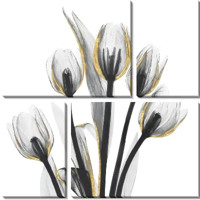 Модульная картина Полупрозрачные тюльпаны №2