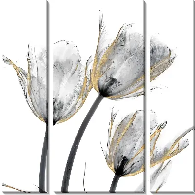 Модульная картина Полупрозрачные тюльпаны №21