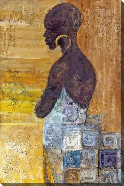 Картина маслом Африканка с золотыми сережками