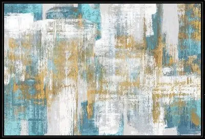 Абстракция бирюзово-золотая