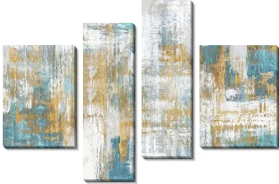 Абстракция бирюзово-золотая