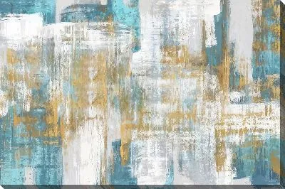 Абстракция бирюзово-золотая