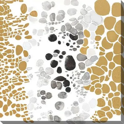 Картина маслом Бело-серые фигуры и золотые №2