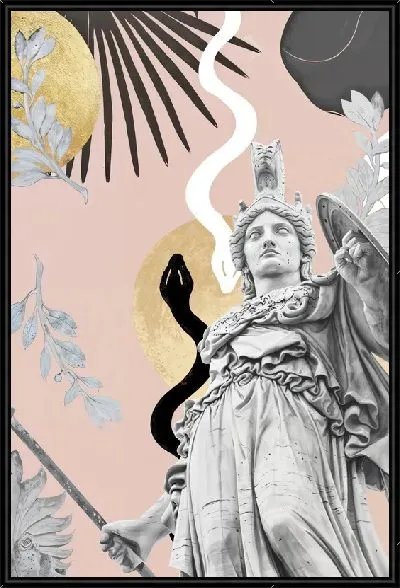 Картина Коллаж со статуей и змеёй