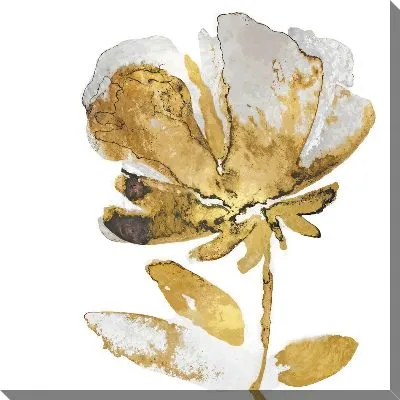 Картина маслом Бело-золотой цветок №20