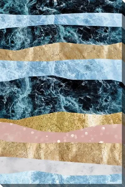 Картина маслом Морская абстракция с золотом