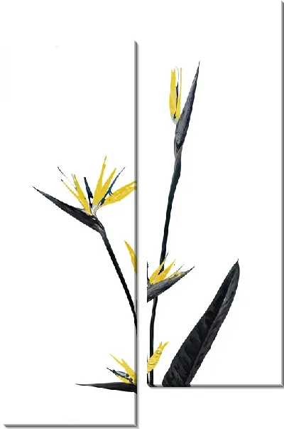 Модульная картина Райская птица с золотыми цветками №2