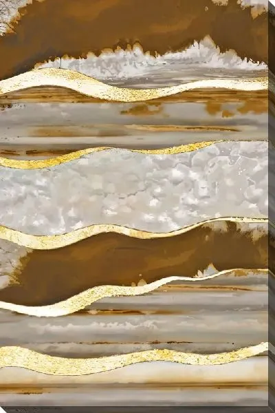 Картина маслом Срез золотой абстракции