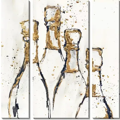 Модульная картина 4 шампанского