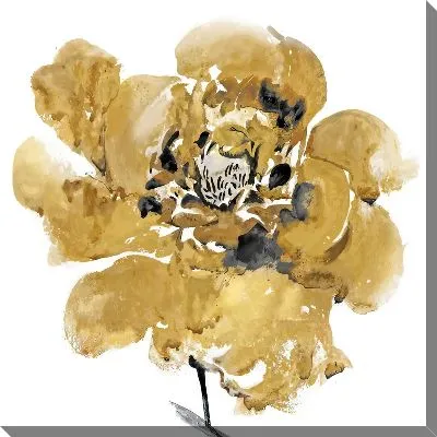 Картина маслом Золотой цветок на светлом фоне