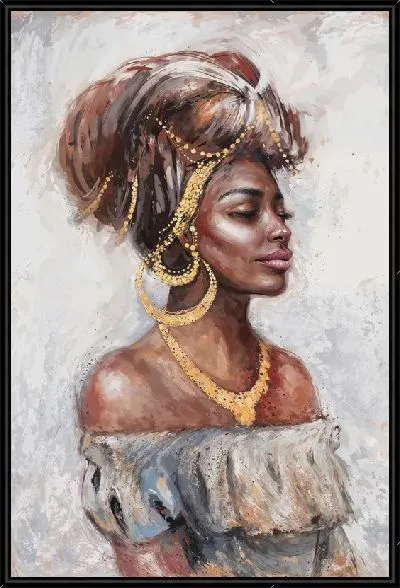Картина Африканка с золотыми украшениями №2